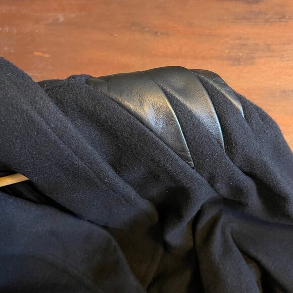 JOFELD NWT  Y2K Women's Double Breasted Coat Leather Padded Shoulders Size 10 - Picture 6 of 12